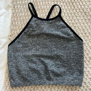 Grey and black workout tank